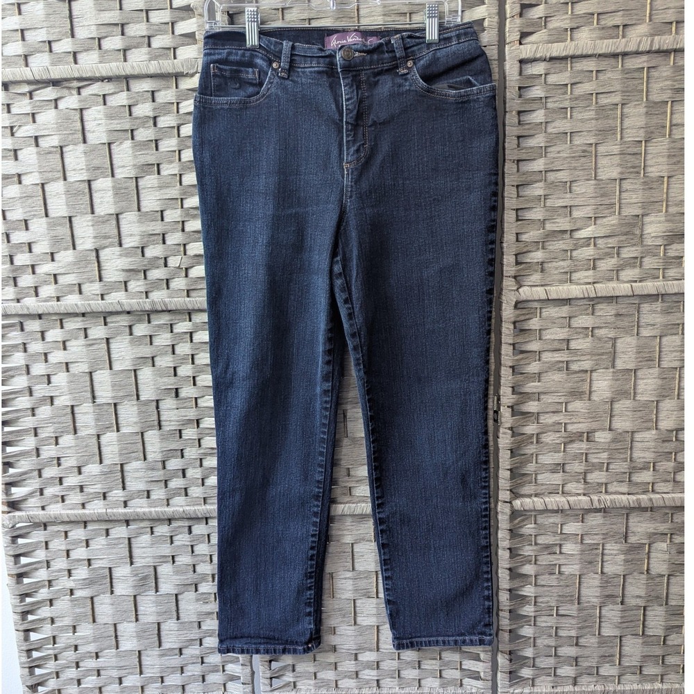 Gloria Vanderbilt Amanda Jeans Dark Blue High Rise Straight Leg Denim Sz 10S